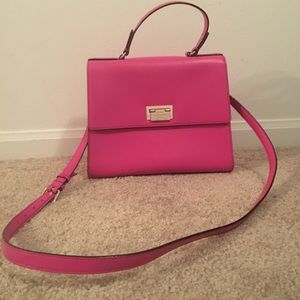 Pink Kate Spade shoulder bag with cross body strap
